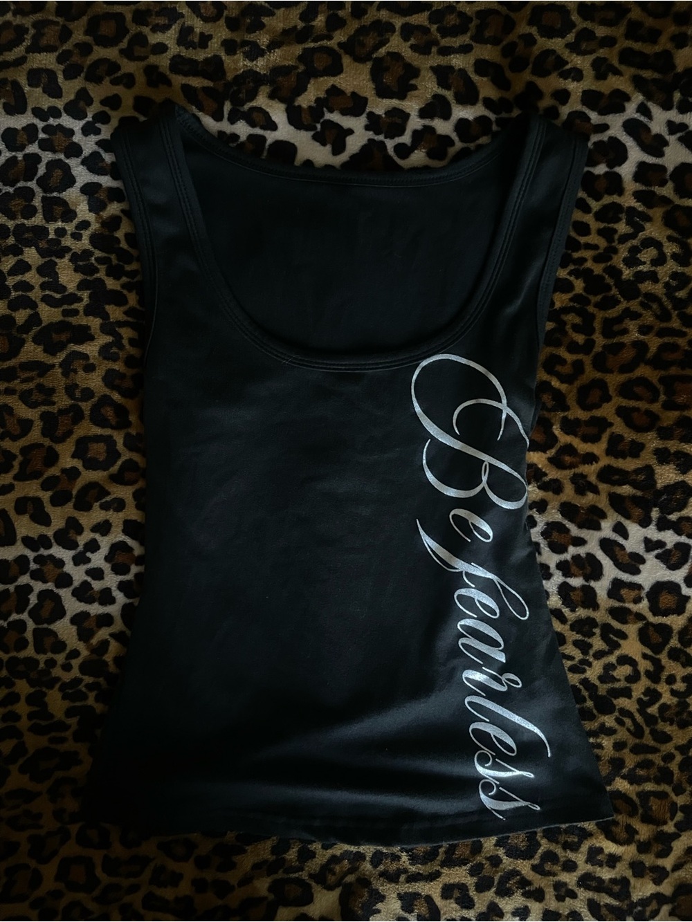 Black "Be Fearless" Scoop Neck Tank Top - Women